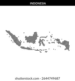 Creative design illustrating the map of Indonesia with lines.