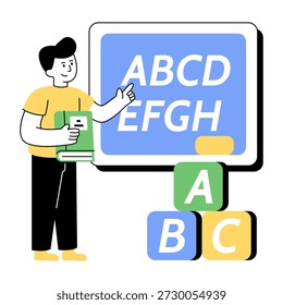 Uma ilustração de design criativo da aprendizagem abc