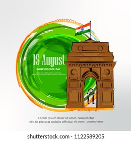 creative design illustration, abstract, banner or poster for 15th of August, Independence Day of INDIA, with nice background