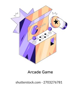 Creative design illustration of arcade game
