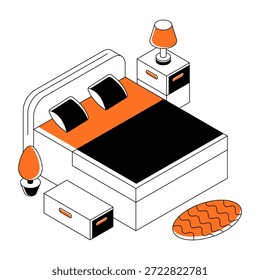 Ilustração de design criativo do quarto