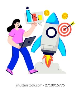 Ilustración de diseño creativo de inicio de negocios