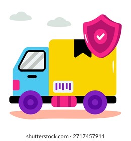 Ilustração de design criativo do seguro de carrinha de carga 