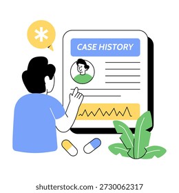 Ilustração de design criativo da história do caso 