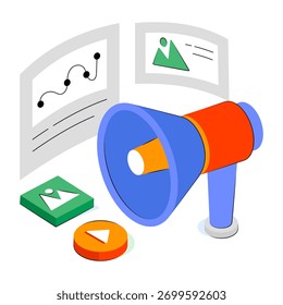 Creative design illustration of content marketing 