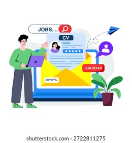 Ilustración de diseño creativo de Cv email
