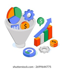 Creative design illustration of data filtration 