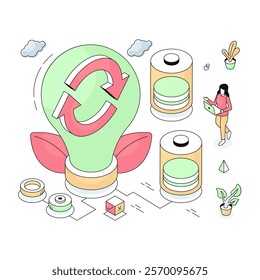 Creative design illustration of eco idea