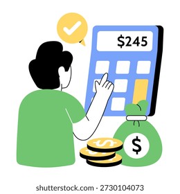 Ilustración de diseño creativo de cálculo financiero 