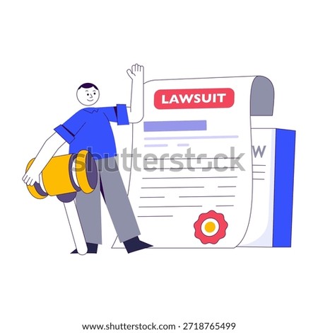 Creative design illustration of lawsuit 