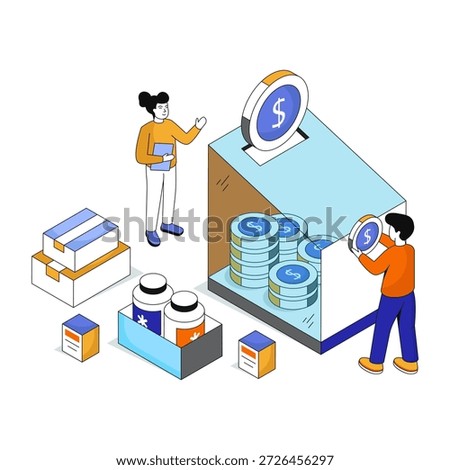 Creative design illustration of money contribution  
