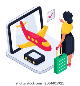 A creative design illustration of online flight booking 

