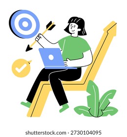 Ilustración de diseño creativo de objetivo en línea 