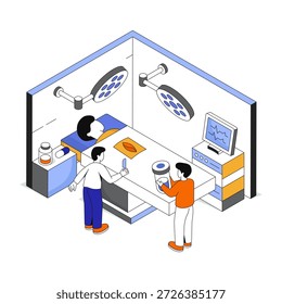 Eine kreative Design-Illustration des Operationstheaters 