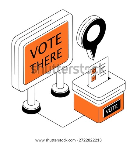 Creative design illustration of polling station location