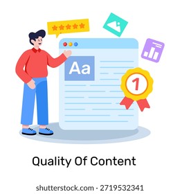 Ilustración de diseño creativo de la calidad del contenido