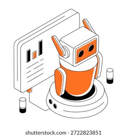Creative design illustration of robotic presentation