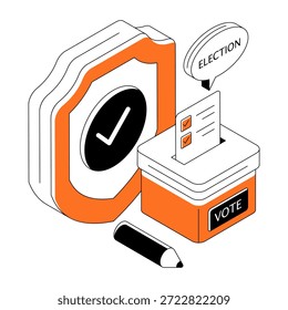 Ilustração de design criativo de votação segura