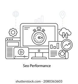 A creative design illustration of SEO performance