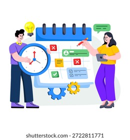 Creative design illustration of time planner