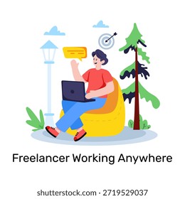 Ilustración de diseño creativo de trabajador virtual