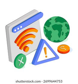 Ilustración de diseño creativo de error wifi 