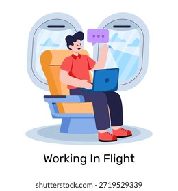 Ilustración de diseño creativo de trabajar en vuelo