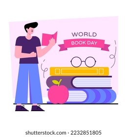 Ilustración de diseño creativo del día mundial del libro 