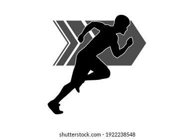 Creative design, illustrator, runner icon, vector on white background