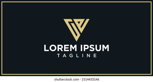 creative design of initial letters with a triangle shape that is very strong and sharp	