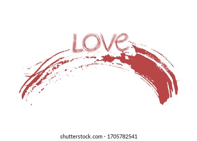Diseño creativo de manchas de tinta y mensajes de amor