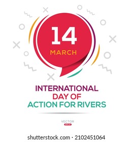 Diseño creativo para (Día Internacional de Acción para los Ríos), 14 de marzo, ilustración vectorial.