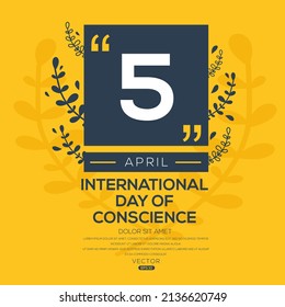 Creative design for (International Day of Conscience), 5 April, Vector illustration.