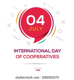 Creative design for International Day of Cooperatives), 04 July, Vector illustration.