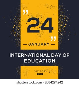 Creative design for (International Day of Education), 24 January, Vector illustration.