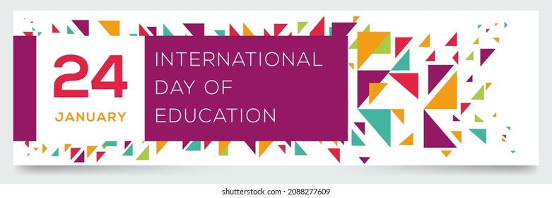 Creative design for (International Day of Education), 24 January, Vector illustration.