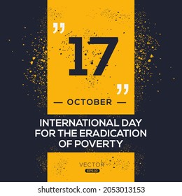 Creative design for (International Day for the Eradication of Poverty), 17 October, Vector illustration.