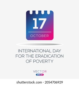 Creative design for (International Day for the Eradication of Poverty), 17 October, Vector illustration.