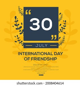 Creative design for (International Day of Friendship), 30 July, Vector illustration.