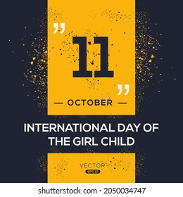 Creative design for (International Day of the Girl Child), 11 October, Vector illustration.