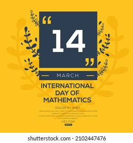 Creative design for (International Day of Mathematics), 14 March, Vector illustration.