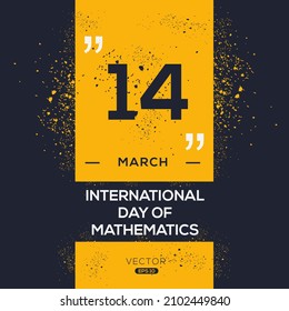 Creative design for (International Day of Mathematics), 14 March, Vector illustration.