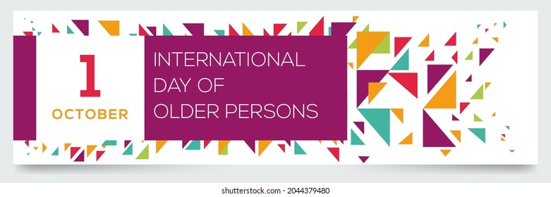 Creative design for (international day of older persons), 1 October, Vector illustration.