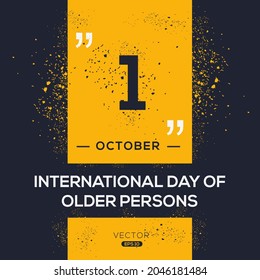 Creative design for (international day of older persons), 1 October, Vector illustration.