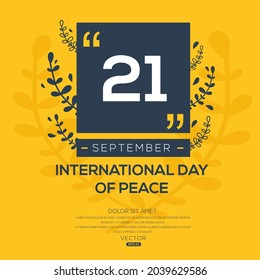 Creative design for (International Day of Peace), 21 September, Vector illustration.