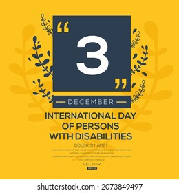 Creative design for (International Day of Persons with Disabilities), 3 December, Vector illustration.