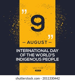 Creative design for (International Day of the World's Indigenous People), 9 August, Vector illustration.