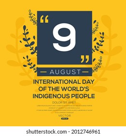 Creative design for (International Day of the World's Indigenous People), 9 August, Vector illustration.