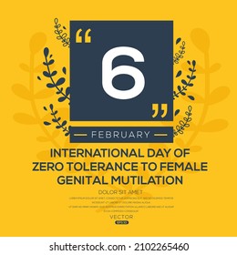 Creative design for (International Day of Zero Tolerance to Female Genital Mutilation), 6 February, Vector illustration.