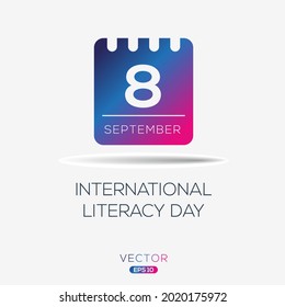 Creative design for (International Literacy Day), 8 September, Vector illustration.